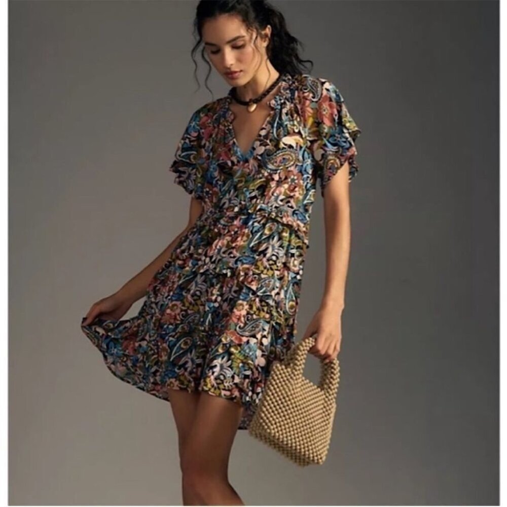 By Anthropologie Robin Tiered Mini Dress